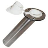 Fishing Rod Holder 30 Degree Stainless Flush Mount & White Cap