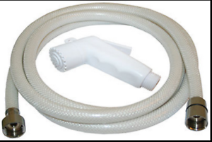 White Hand Shower Set with 3 Metre Hose Shower Head and connections.