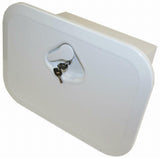 Access Hatch Storage Box for Caravan/ Boat/RV White Lid storage Box and key lock