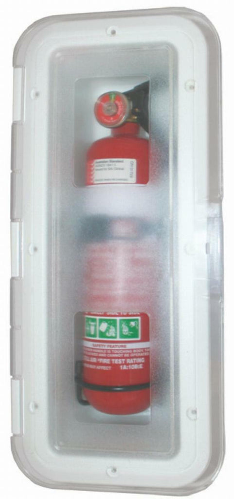 Extinguisher Holder With transparent hinged door Caravan Boat RV Fire Extinguisher case suits 1kg extinguisher