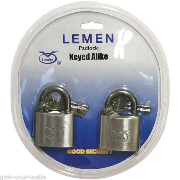 Padlocks 2 Stainless Steel Keyed Alike Security Lock Padlock Lemen 40mm 2x3 Keys