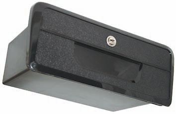 Glove Box With Lock & 2 Keys Large Black Storage Recessed Boat Caravan/Car/4x4