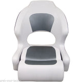 Boat Seat Relaxn Sea Breeze Seat Helm Chair Filp Up Bucket Seat White/ Dark Grey WIth Bolster