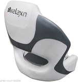Boat Seat Relaxn Sea Breeze Seat Helm Chair Filp Up Bucket Seat White/ Dark Grey WIth Bolster