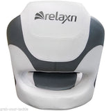 Boat Seat Helm Chair Flip Up Bucket Seat White/ Dark Grey With Bolster X 2