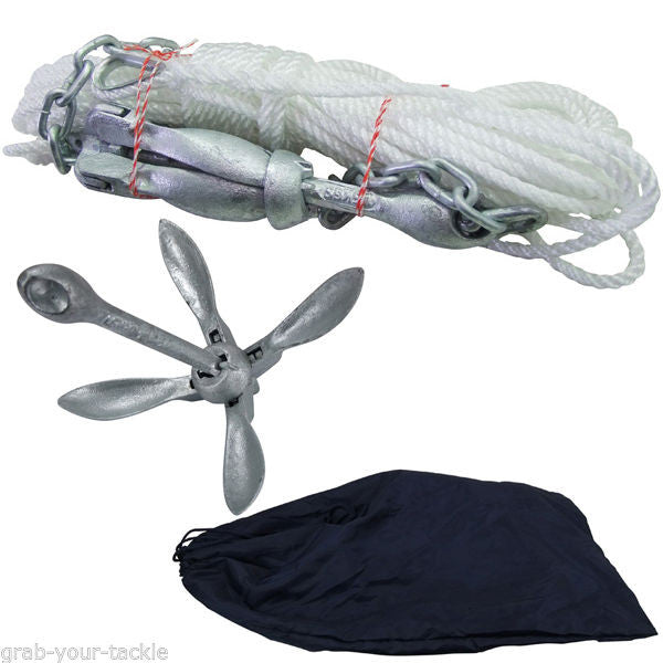 Anchor Kit, Jet Ski Kayak Canoe Boat 3.5 KG Grapnel chain rope shackles