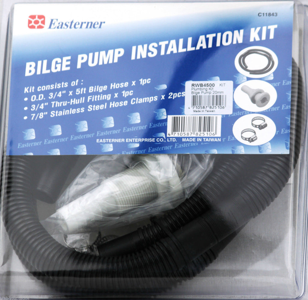 Bilge Pump Plumbing Kit – 3/4” For Boat Livewell Tank Water Fittings & Hose