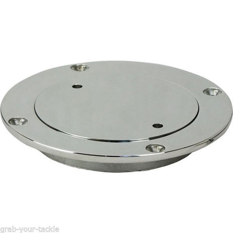 Inspection Port / Deck Plate 112mm OD 316 Grade SS with Key Boat Caravan Port