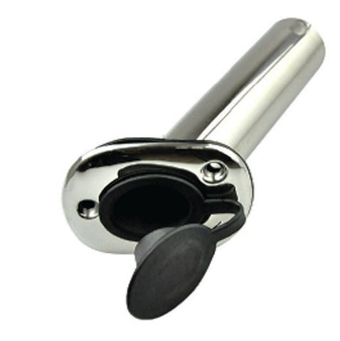 Stainless Steel Rod Holder with Black Liner and Cap, 30 Degrees Stainless Steel Rod Holder with Black Liner and Cap, 30 Degrees