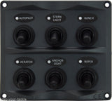 Marine Switch Panel 6 Gang Rubber Booted with LED Indicators Water Resistant Relaxn