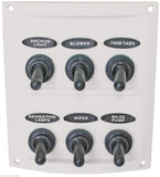 Switch Panel 6 Gang 12 volt/24 volt White Waterproof Boots White