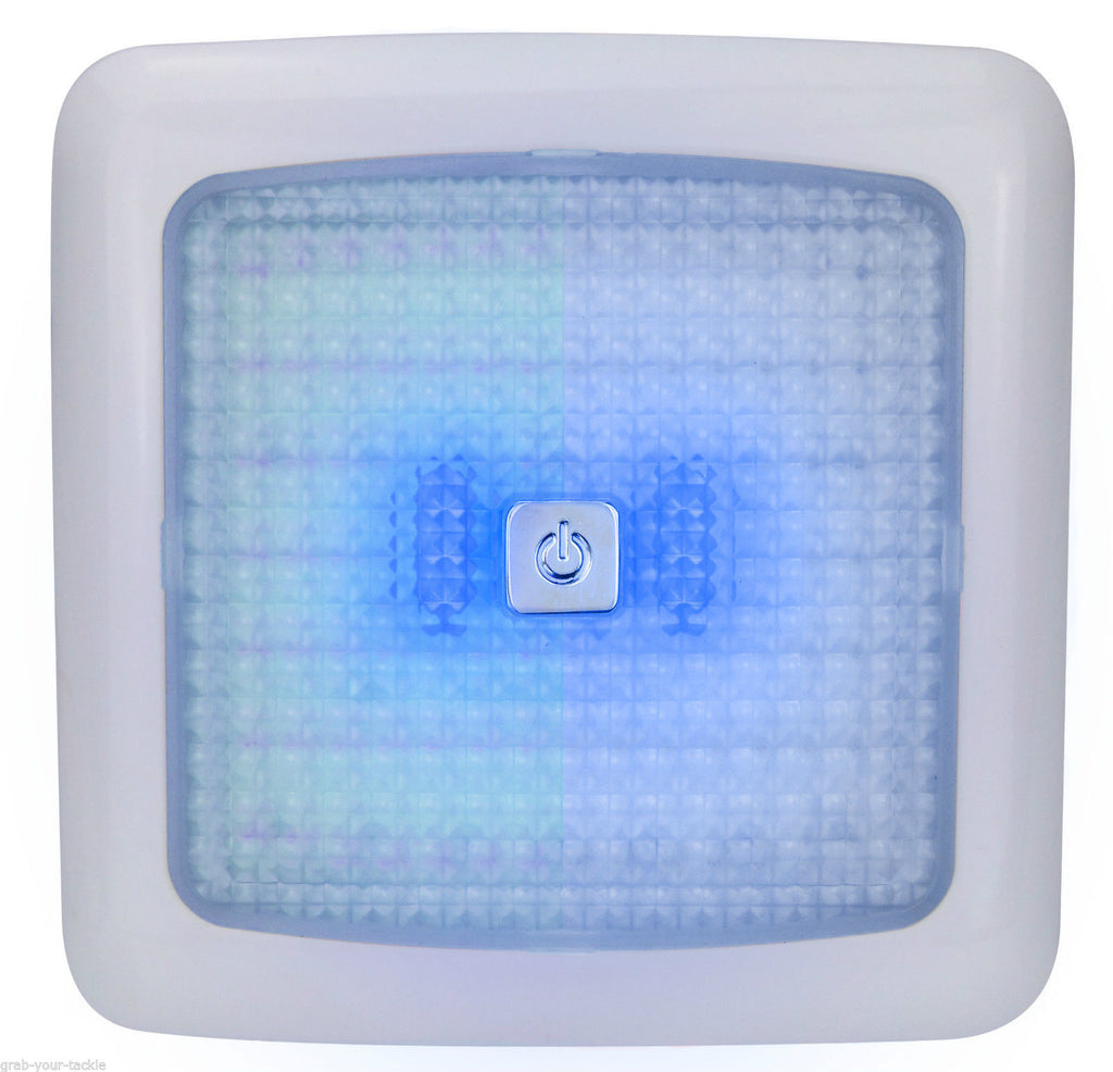 LED Light 12 volt Ceiling Light Blue/White LED's Dimmable Caravan Boat 96 LEDS