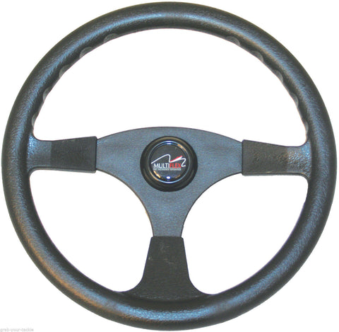 Boat Steering Wheel 3 Spoke ALpha 340mm Sports Wheel Marine Black