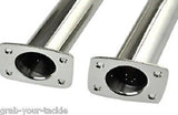 Fishing Rod Holder x 2 Stainless Steel Flush Mount Polished 15 degree narrow top