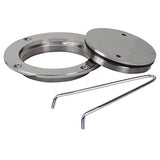 Inspection Port / Deck Plate 112mm OD 316 Grade SS with Key Boat Caravan Port