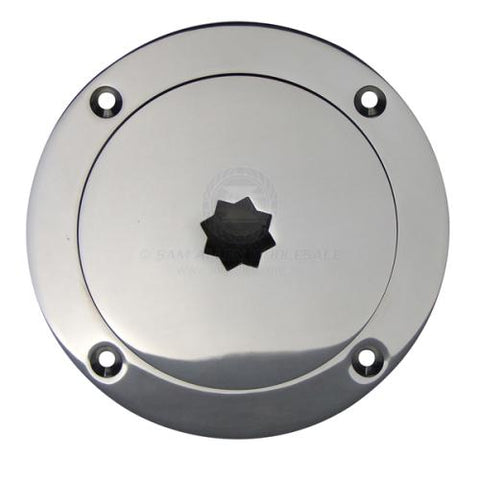 Inspection Port / Deck Plate 142mm OD 316 Grade SS with Star Key Boat Caravan Port