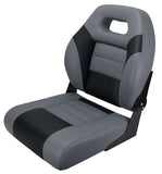 Relaxn Deluxe Bay Series Boat Seat Sports Fold Down Black Carbon Grey  x 2 seats