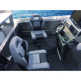 Relaxn Deluxe Bay Series Boat Seat Sports Fold Down Black Carbon Grey  x 2 seats