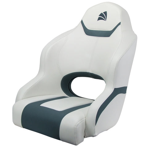 Boat Seat Relaxn Reef Series Sports Bucket Seat White/Gun Metal Grey Cross Hatch