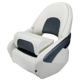 Boat Seat Relaxn Offshore White Grey Carbon Black Carbon Flip up Support + Cover