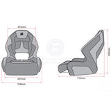 Relaxn Mako Series Premium Bucket Boat Seat Black Carbon Grey With Thigh Support