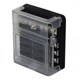 Blade Fuse Block with Negative Bus Bar & Cover 6 Gang