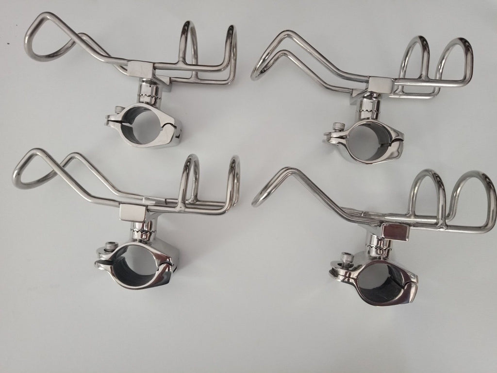Clamp On Rod Holders Rail Clamp 32mm 316 Stainless 360 Horizontal & Vertical x 4