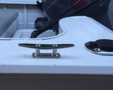 Boat Cleat 316 Stainless Low Flat Deck or Dock Slim Profile 150mm Polished Top
