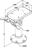 Boat Seat Pedestal Gas Adjust With Swivel & Slide 430- 610 mm Height Heavy Duty