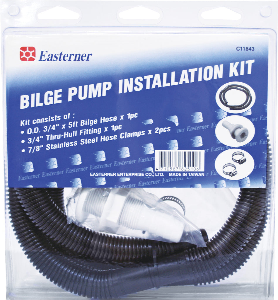 Bilge Pump Plumbing Kit / Installation kit 20mm  3/4" with 5' hose Marine
