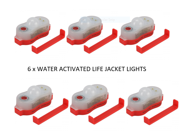 lifejacket light SOLAS APPROVED Water Activated Lifejacket Strobe Light 50143 x 6