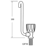 Single Tap Faucet Right Hand Blue Cold 360 Degree Fold Down Chrome Plated Brass