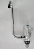 Single Tap Faucet Right Hand Blue Cold 360 Degree Fold Down Chrome Plated Brass