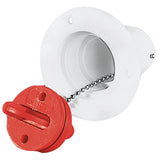 White Boat Deck Filler Fuel 38mm Red Cap with Seal & Chain