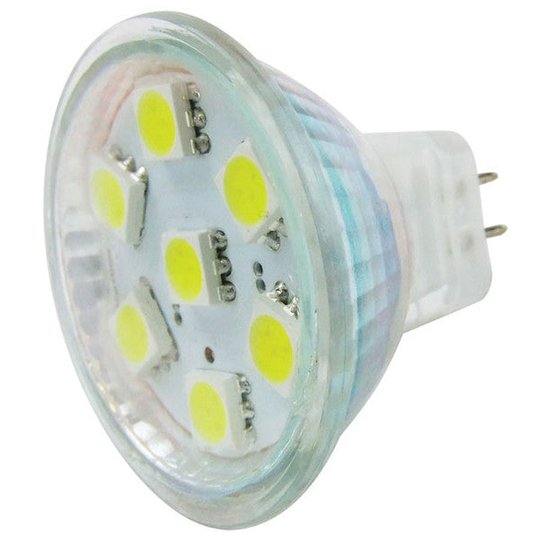 LED Replacement Bulb Fitting MR 11 AC DC 10-30 Volts Cool White 7 Led Bulbs x 2