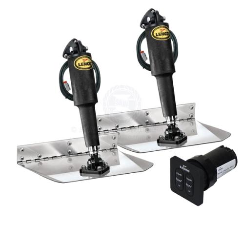 Lenco Trim Tabs for Boat 12 volt 12"x12" LED Complete Kit with Auto Retract