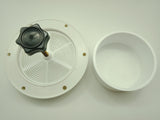 Mushroom Style Vent White Plastic Brass Spindle Low Profile Mosquito Screened