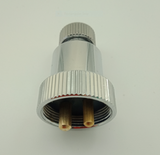 Caravan Socket Plug Only 12 Volt Marine Grade Plug 2 Pin Chrome Plated Brass