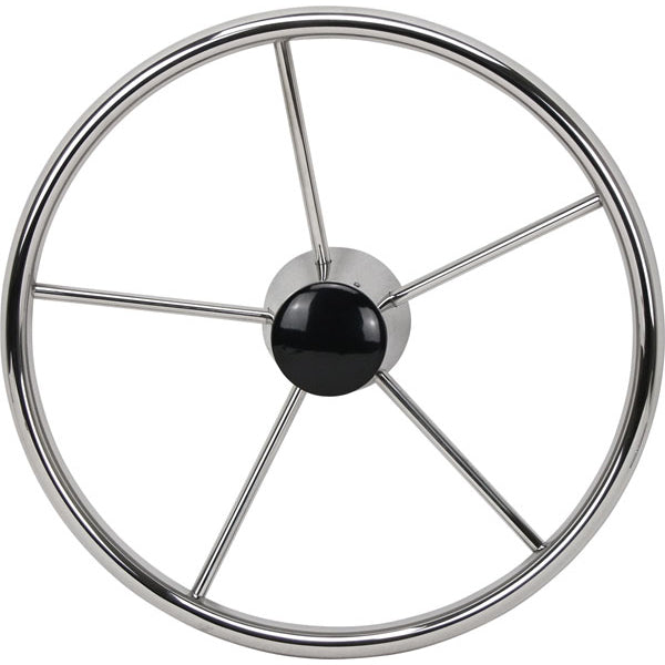 Boat Steering Wheel 5 Spoke Stainless Steel 10° Dish 390mm Diameter 3/4" Shaft