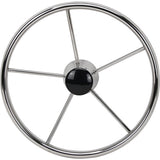 Boat Steering Wheel 5 Spoke Stainless Steel 10° Dish 390mm Diameter 3/4" Shaft