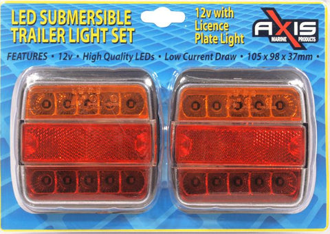 LED Submersible Trailer Light Set of 2 with Quality LED's 105mm x 98mm x 37mm