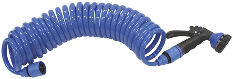 Deck Wash Hose for Boats Caravan washing 7.6 Metre Multi-Purpose Coil Hose & Gun