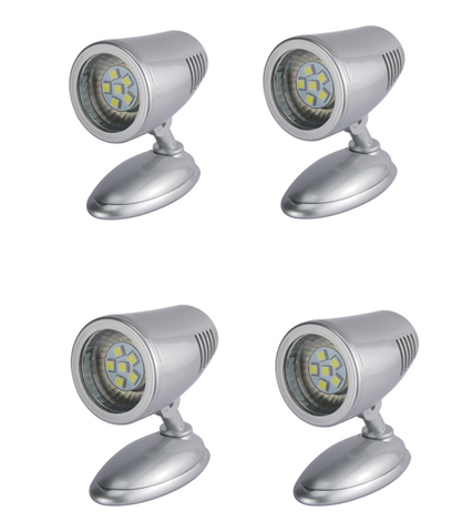 LED Swivel Reading Bunk Light 12 Volt Boat Caravan Cool White On Off Switch x 4