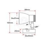 2 X Caravan Boat Bulkhead Reading Lights LED  With USB Outlet Chrome / White Housing Head