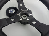 Boat Sports Steering Wheel Black 3 Spoke Aluminium 310 mm Delfino Italian Made