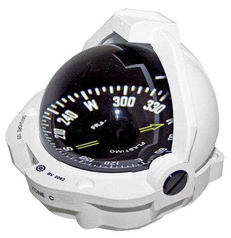 Plastimo Offshore 105 Marine Compass Flush White Flat Black Card LED Back Light
