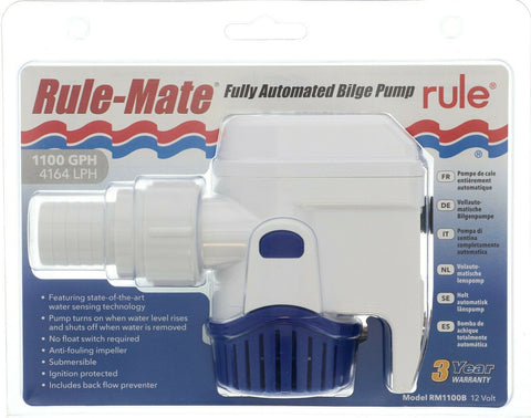 Rule Bilge Pump For Boats 1100gph Fully Automatic Rule Mate