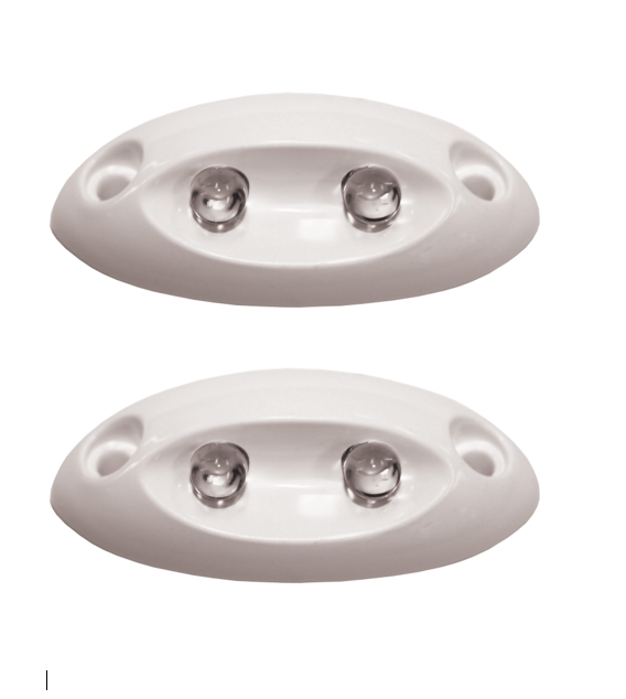 2 x 12 Volt 2 LED Compact Light Cockpit Courtesy Lights Boat/Caravan Real White LED