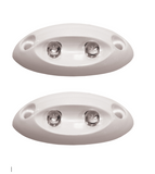 2 x 12 Volt 2 LED Compact Light Cockpit Courtesy Lights Boat/Caravan Real White LED