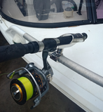 Adjustable Fishing Rod Holder Single Tube Rail Mount 25mm Horizontal & Vertical Adjust